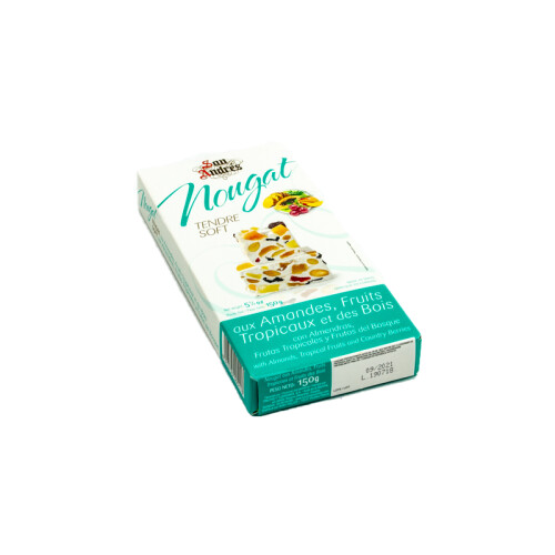 Nougat aux amandes, fruits tropicaux et des bois